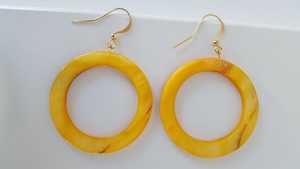 Pendientes de Resina Amarilla con Perla Natural, Joyería de Moda Islámica para Mujer, Estilo Moderno para Fiestas - Product Image 2