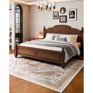 Tappeto Anti-strappo Anti-strappo rosso marrone Vintage 8X10 ft grande Set tappetino - Product Image 4