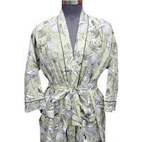 Vente flash - Robes kimono en coton unisexes personnalisées à la mode avec motif floral, col en V, manches longues, lavables en machine, pour femmes, usage hôtelier