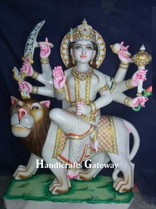 พรมือแม่ Durga รูปปั้นหินอ่อน - Product Image 3