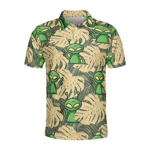 Polo tendance personnalisé pour homme à manches courtes avec imprimé de dessins animés, col rabattu, tissu respirant et léger - Product Image 3
