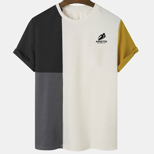 T-shirts pour hommes tendance en coton 100% - Tissu doux, séchage rapide et respirant, style urbain, usage quotidien - Product Image 1