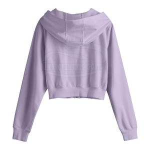 Mangas largas Moda Desgaste Mujeres Crop Top Sudaderas con capucha Uso al aire libre Alto rendimiento Crop Top Sudaderas con capucha - Product Image 2