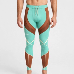 Leggings de compression à imprimé géométrique pour hommes, nylon et élasthanne, collants de sport - Product Image 1