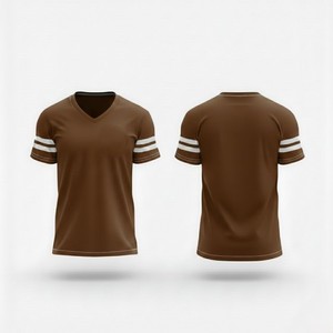 Camiseta de Fútbol Americano para Hombre de Alta Calidad, Cuello en V, 100% Poliéster, Temporada de Verano, Color Sólido, Transpirable, de Secado Rápido - Product Image 1