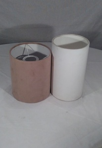 Abat-jour en tissu de lin cylindrique, design minimaliste fait main pour couvercles de lampes avec douilles E27, structure en fil de fer - Product Image 3