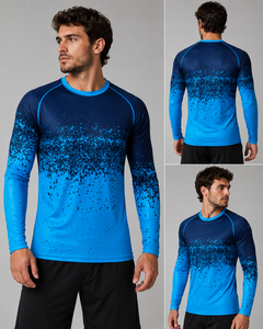 เสื้อแรชการ์ดแขนยาวพิมพ์ลายแบบ Heat-Transfer สำหรับผู้ชาย รุ่นใหม่ปี 2026 จาก Micah Corporation ระบายอากาศได้ดี แห้งเร็ว เหมาะสำหรับเล่นกีฬาและเล่นเซิร์ฟ - Product Image 1
