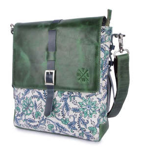 Bolso Bandolera de Cuero Genuino con Solapa Estampada, Bolso para Portátil, Gran Capacidad, Ligero, para Viajes y Uso Diario - Product Image 5