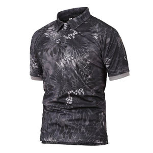 Camiseta Táctica para Hombre, Camiseta Casual de Camuflaje, Cuello Redondo, Manga Corta, Elástica, para Entrenamiento, Polo Táctico - Product Image 3