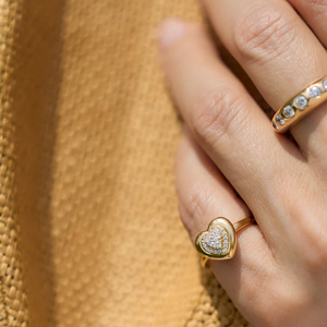 Heart Shape Diamond <b>Cocktail</b> <b>Ring</b> Yellow <b>Gold</b> Luxury Women's Statement Engagement <b>Ring</b> Romantic Fine Jewelry Gift - Product Image 3