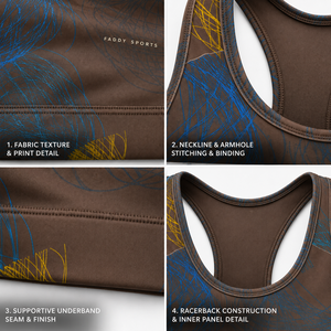 High Impact Racerback Women Sports <b>Bra</b> Printed Padded Yoga Top Breathable Fitness Gym Wear Workout <b>Bra</b> for Women Wholesale - Product Image 4