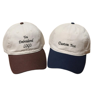Casquette de baseball de luxe personnalisée en gros avec logo brodé de haute qualité, 5 panneaux, faible MOQ, visière incurvée, en coton bicolore - Product Image 4