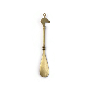 Cuchara para zapatos vintage con cabeza de caballo, tamaño mediano, de latón francés fundido, estilo ecuestre, para el cuidado de calzado en el recibidor y el cuarto de servicio. - Product Image 2