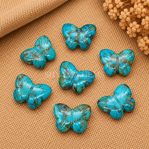 Copper <b>Turquoise</b> Butterfly Shape 13mm Faceted Gemstone <b>Beads</b> for Jewelry Making Wholesale Loose Stone <b>Beads</b> Craft Supplies - Product Image 5