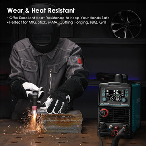 Gants de soudage TIG en cuir de vachette renforcé et cuir pleine fleur, résistants à l'abrasion, robustes, pour la lutte contre les incendies et la construction - Product Image 5