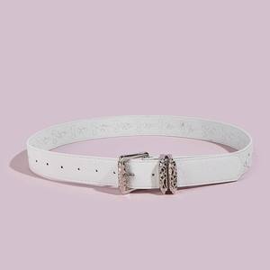 Cinturón Retro Multicolor de Cuero Vacuno Ecológico para Hombre y Mujer, Estilo Clásico Blanco y Negro Y2K, Hebilla de Aleación con Rodillo, Venta al Por Mayor Personalizada - Product Image 5