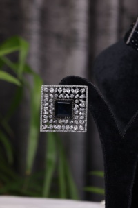 Geometric Crystal Rhinestone <b>Necklace</b> <b>Earring</b> <b>Set</b> <b>Silver</b> Plated Zinc Alloy Women's Party Jewelry Trendy Fashion Jewelry - Product Image 3