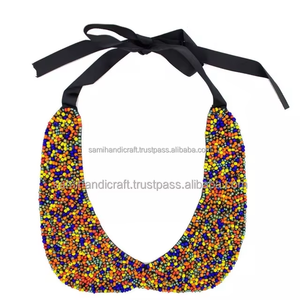 Collier à franges en perles de rocaille brodées, chaînes épaisses brodées de perles et de diamants, style religieux, colliers en perles ashion - Product Image 6