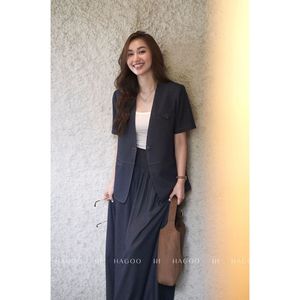 Vietnam Wholesale <b>Women</b> Woolen Blazer Short Sleeve Embroidery Button Slim Fit Breathable Casual Office Workwear <b>Jacket</b> B677 - Product Image 4