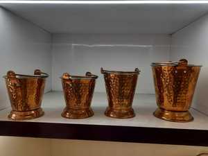 Juego de Cubos de Cobre Pulido y Martillado con Asa, Cubo Ecológico para Alimentos, Ideal para Restaurantes, Hoteles, Bares y Uso Doméstico - Product Image 2