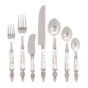 ชุดช้อนส้อมมีดสแตนเลสพร้อมด้ามจับมุก สำหรับร้านอาหารหรู - Product Image 3