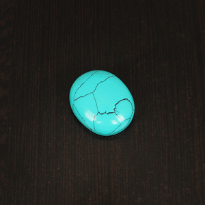 Pierre précieuse turquoise verte synthétique, cabochon ovale, 39,0 carats, 27x22 mm, pierre non montée pour bijoux - Product Image 3