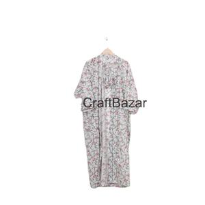 Kimono Romántico Vintage para Mujer, Estampado Floral Hecho a Mano, 100% Algodón, Talla Única, Suave y Cómodo, Bata de Dormir para Invierno - Product Image 4