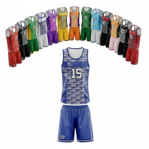 Ensemble d'uniformes de sport de basketball 100 % haute qualité, personnalisable avec nom et logo d'équipe imprimés, maillot respirant pour hommes, femmes et clubs jeunes - Product Image 1