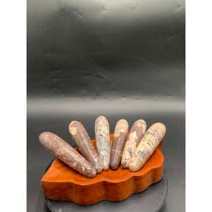 Baguette de massage en jaspe batik naturel, baguette de pierre de guérison polie pour la thérapie et la relaxation - Product Image 2