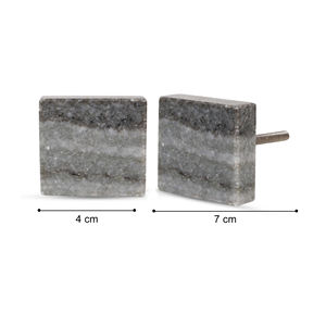 Pomos de mármol gris de lujo hechos a mano Shubham, tiradores decorativos de piedra para cajones y puertas de armario, finos. - Product Image 4