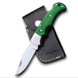 Cuchillo Plegable Profesional de Acero Inoxidable Forjado a Mano para Camping y Caza, con Mango Personalizable de Madera Pakka, OEM - Product Image 1