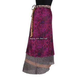 Beach Wear <b>Boho</b> Stylish Multi-Color Silk Wrap <b>Skirts</b> Comfortable Summer Fashion for Women Free Size Gypsy Hippie Style - Product Image 3