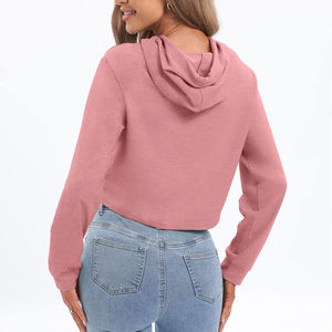 Sudadera con Capucha Corta Premium de Mezcla de Algodón para Invierno para Mujer, Personalizada con Estampado, Informal, Deportiva, Estilo Urbano - Product Image 2