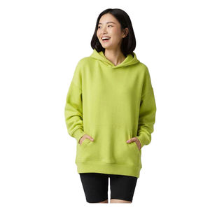 Women Winter Long Oversized Hoodie Warm Velour Plush Feel Relaxed Casual Fit Cozy Street Sweatshirt Front Logo Breathable - Product Image 1