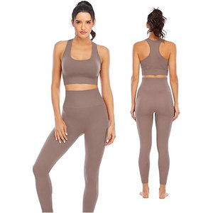 Ensembles de sport pour femmes : leggings sans couture taille haute et soutien-gorge de sport rembourré extensible, vêtements de gym parfaits pour le yoga - Product Image 1