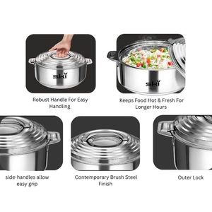 Casserole isotherme en acier inoxydable de haute qualité, 1000 ml, avec couvercle, passe au lave-vaisselle, diamètre 24 cm - Product Image 2