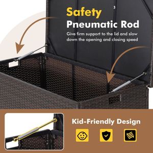 Boîte de rangement extérieure en osier de 50 gallons avec doublure zippée – Produit élégant et pratique pour le rangement extérieur - Product Image 6