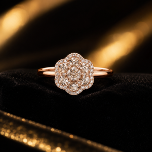 Premium 14K Gold Flower Shape <b>Ring</b> with <b>CZ</b> Stone Cluster Designer Wedding Jewelry for Women Buyers - Product Image 2