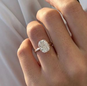 5.0 CT Elongated <b>Cushion</b> Cut Lab Grown Diamond Prong Setting IGI Certified Engagement <b>Wedding</b> Luxury Bridal Proposal Jewelry - Product Image 1