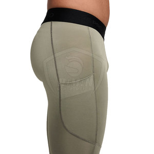 Pantalons de compression haute performance pour hommes, respirants, séchage rapide, en Spandex/Polyester, vêtements de sport, style long, logo personnalisé - Product Image 3