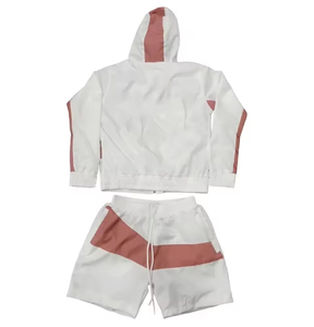 Custom Men's Solid Nylon Windbreaker Tracksuit Set Full <b>Zip</b> <b>Hooded</b> Jacket Track Pants Lightweight Breathable Sportswear OEM ODM - Product Image 2
