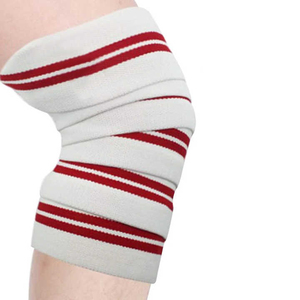 Vendas de compresión para rodilla de levantamiento de pesas transfronterizas para hombres y mujeres, de algodón, duraderas, transpirables, elásticas, para sentadillas, fitness y deportes. - Product Image 1