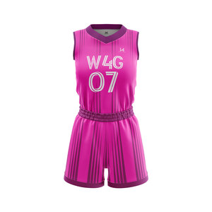 Personalized Basketball Uniform Set for Girls Sleeveless V Neck Pattern Custom Printed Breathable Moisture Wicking Uniforms - Product Image 2