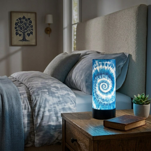 Blue Spiral Glow LED Table Lamp <b>USB</b> Powered Modern Bedside <b>Night</b> <b>Light</b> Decorative Accent Lamp for Bedroom Living Room Office - Product Image 4