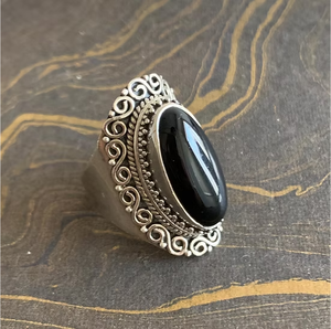 Bague en argent sterling 925 de haute qualité avec onyx, design simple d'inspiration vintage, fournisseur en gros JAIPUR SILVER - Product Image 4