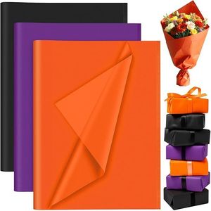 60 Fogli di Carta Velina per Halloween in Nero, Viola e Arancione per Confezioni Regalo e Decorazioni di Compleanno - Product Image 1
