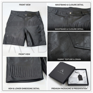 Shorts en cuir pour homme, nouvelle collection 2026, cuir véritable, qualité supérieure, sur mesure, design unique, confortable et tendance. - Product Image 6