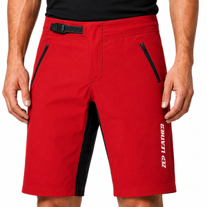 Shorts de VTT personnalisés rouges pour le cyclisme, respirants, à séchage rapide, avec ceinture, pour la course en plein air et l'entraînement - Product Image 1