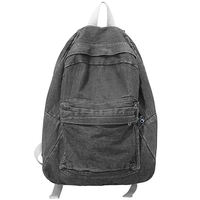 Sac à dos pour ordinateur portable en jean géométrique vintage, style décontracté unisexe, 36-59L, dos souple, fermeture ouverte, bretelles, écologique, grande capacité