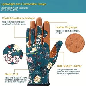 Gants de jardinage unisexes en cuir, compatibles écran tactile, imperméables, imprimés, pour l'hiver, pour creuser, planter, désherber, travailler la terre et les travaux du bricolage - Product Image 4